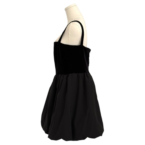 AMANDA UPRICHARD Christine Velvet & Puff Skirt Mini Dress, Black, NWT - Picture 4 of 10